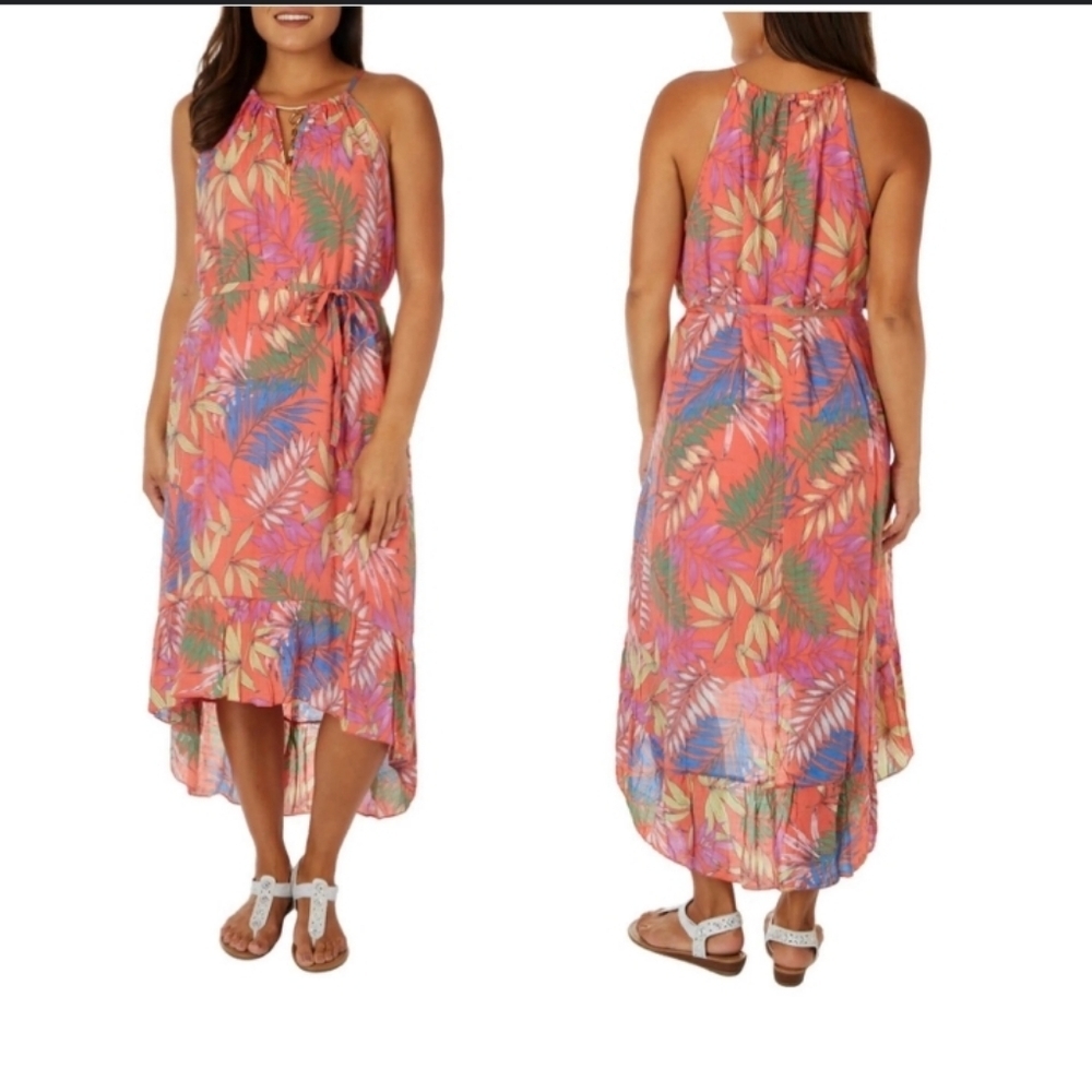 Mlle Gabrielle Hi Low Halter Dress